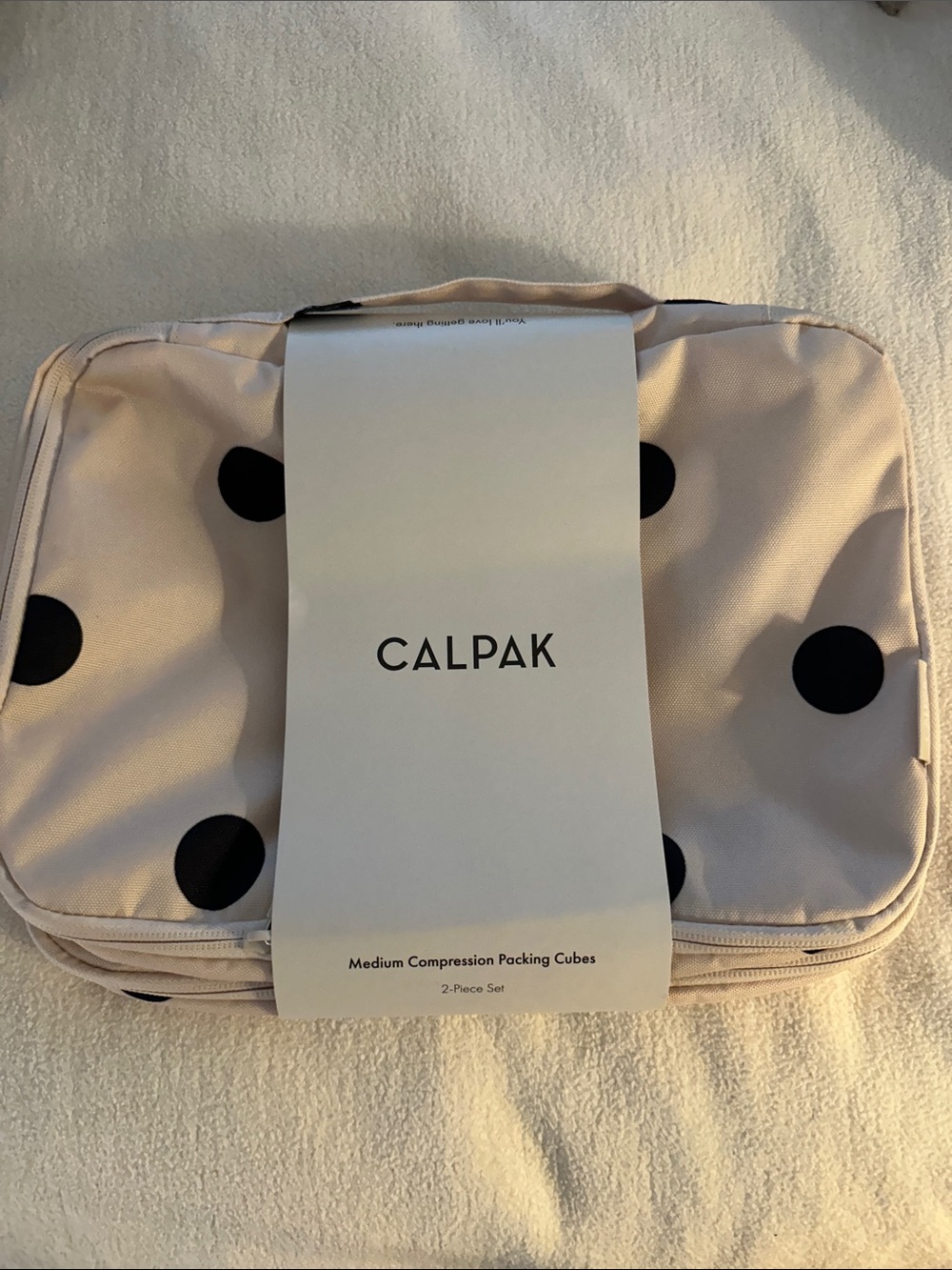 Calpak Pink and Black Polka Dot Packing Cubes 2 medium cubes never used